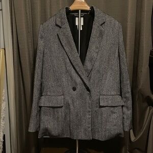 H&M Monochrome Herringbone Jacket